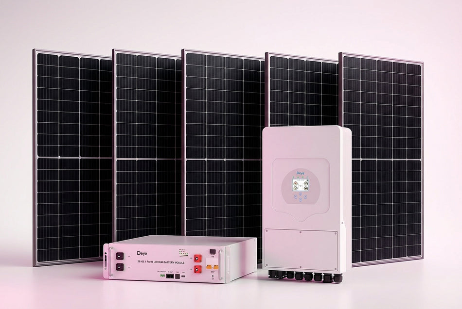 Kit Fotovoltaic Hibrid monofazat Premium (5kW - 8kW) cu Stocare (5kWh - 15kWh) - SunGrid