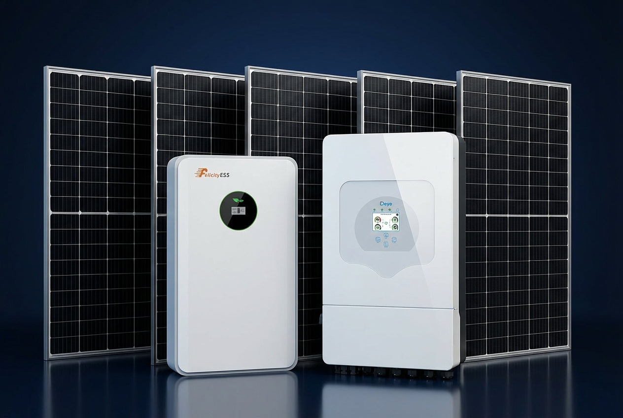 Kit Fotovoltaic Hibrid Trifazat 10kW cu Stocare 10kWh - SunGrid