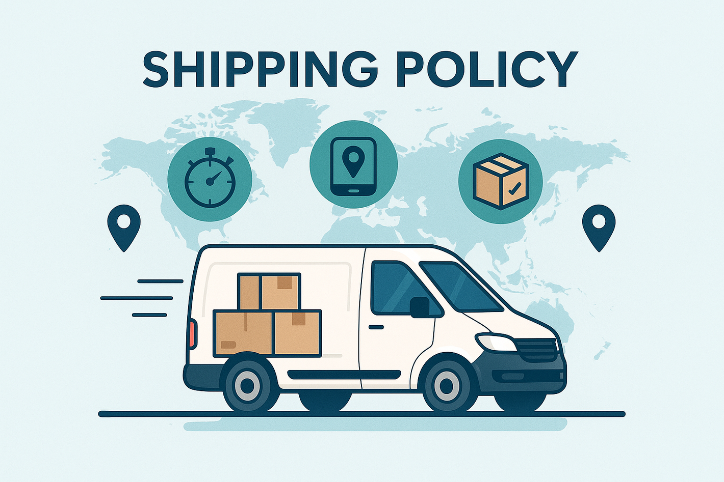 create an image for shipping policy,