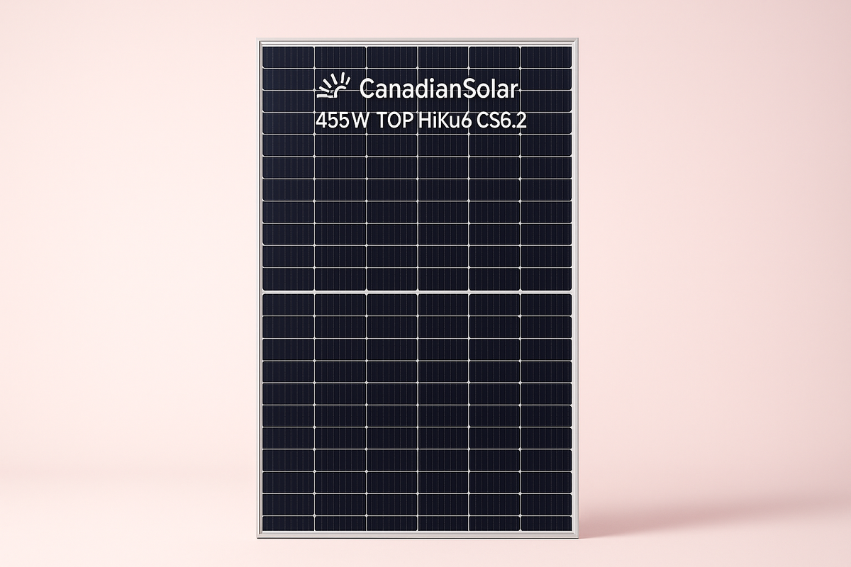 Panou fotovoltaic, Canadian Solar 455W, Top HIKU 6 CS6.2 Rama Neagra - SunGrid