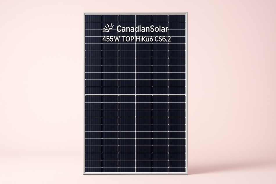 Panou fotovoltaic, Canadian Solar 455W, Top HIKU 6 CS6.2 Rama Neagra - SunGrid