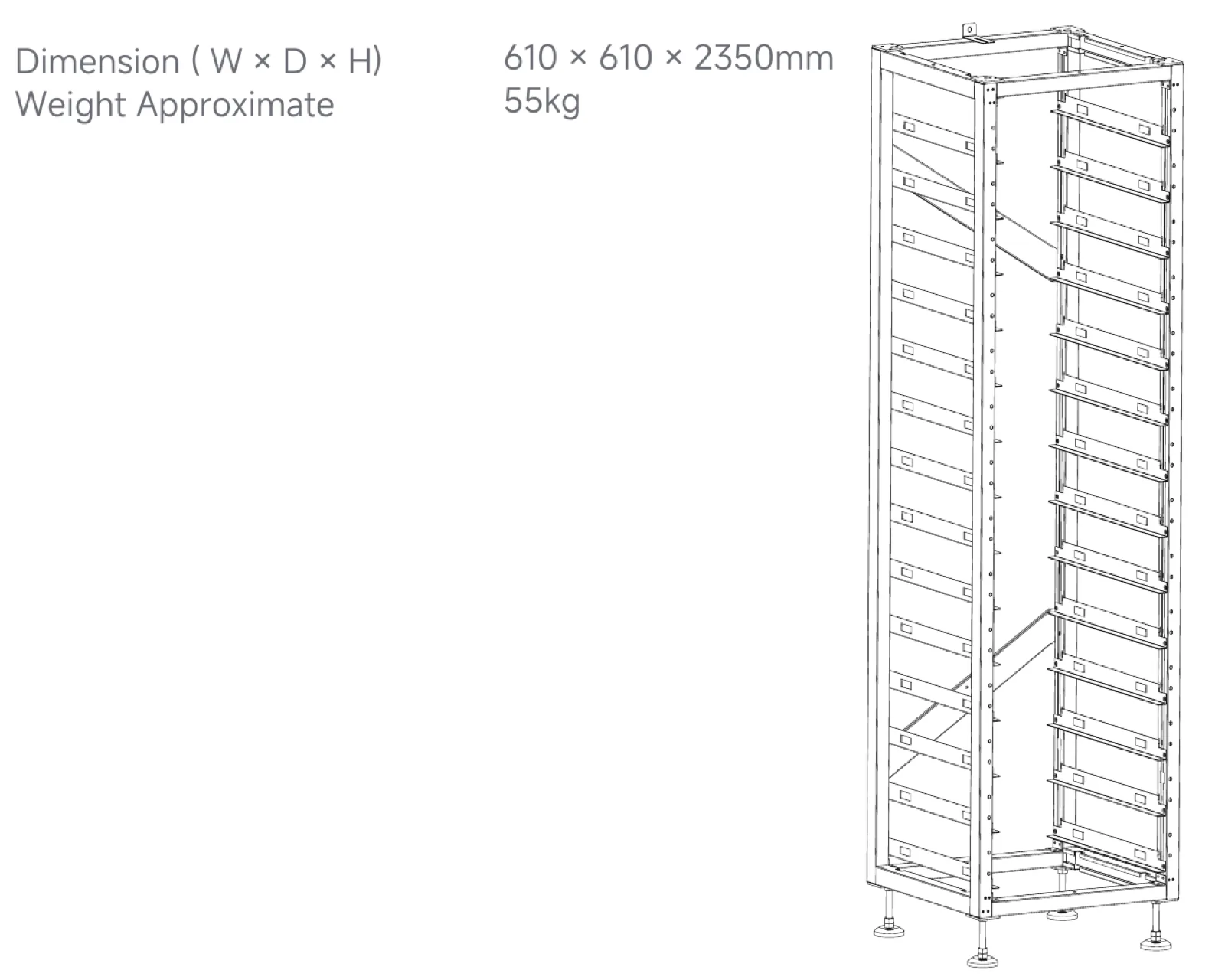 Rack Deye BOS-A-Rack14 – fișă tehnică