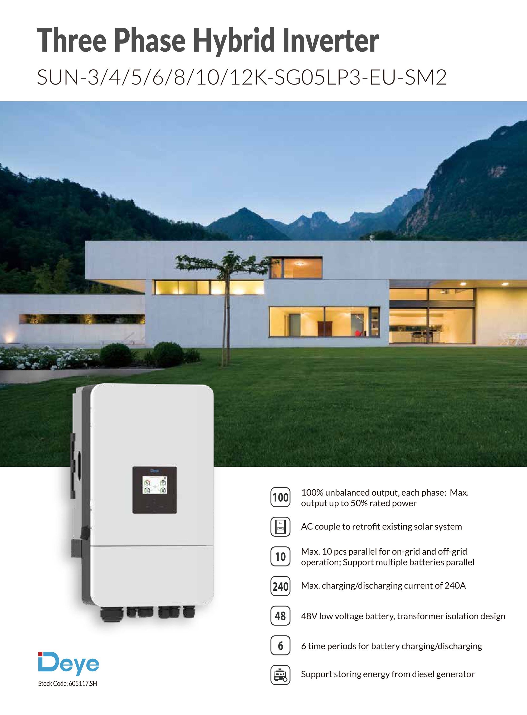 Invertor DEYE SUN Hibrid trifazat 5kW - SunGrid