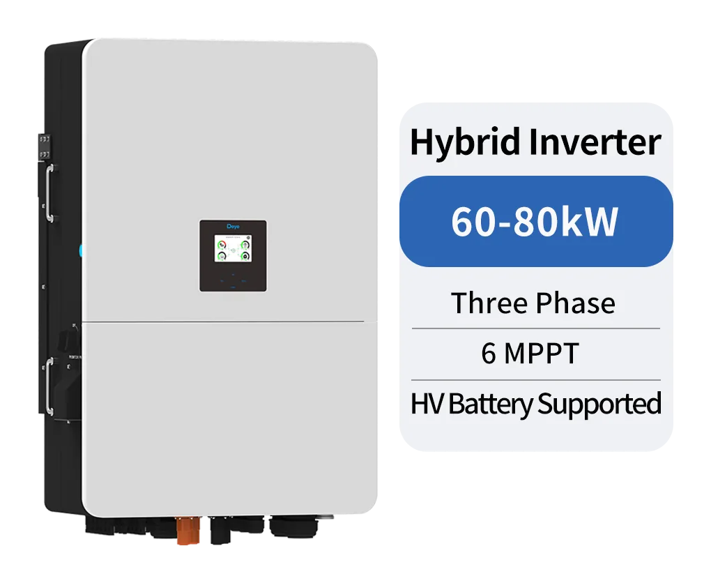 Invertor hibrid Deye SUN-80K-SG02HP3 trifazat 80kW – vedere în perspectivă