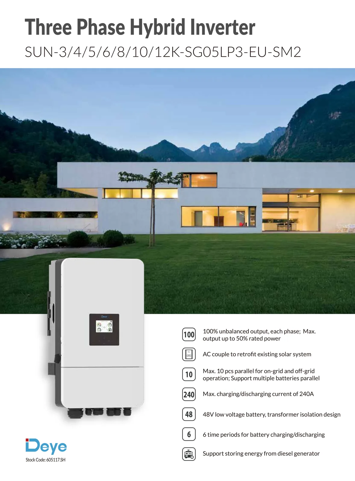 Invertor DEYE SUN Hibrid trifazat 5kW - SunGrid